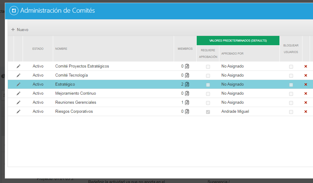 Seguimiento a la Gestión - Comités - SmartSuite